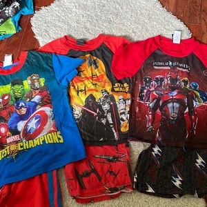 Lot of boys size 8 pajamas.